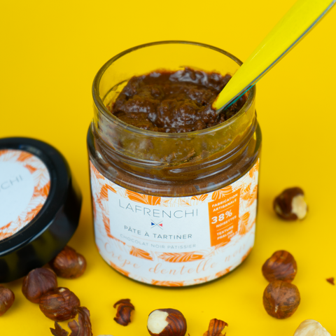 Assortiment de Pâtes à tartiner au chocolat noir et Caramel fleur de sel