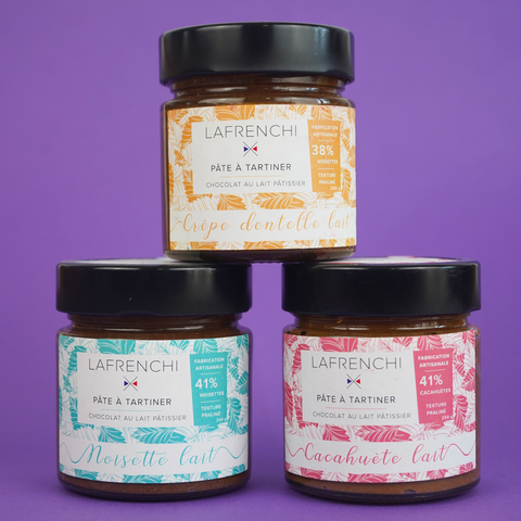 Trio de Pâtes à tartiner chocolat au lait